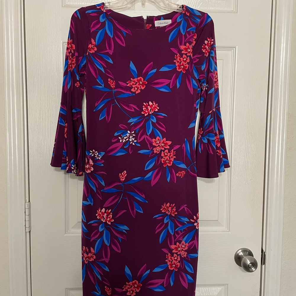 Calvin Klein Women's Floral Purple Dress